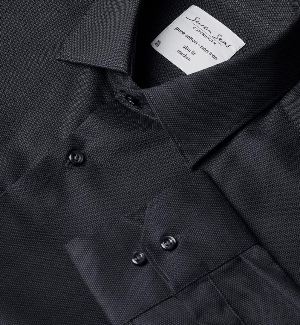 Seven Seas Skjorter ss311-koksgrå_S - Bygholm Menswear